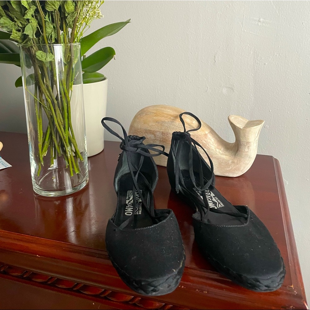 Salvatore Ferragamo wrap around flats